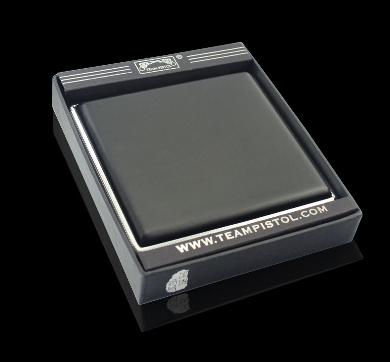 Leather cigarette case 14 16 20 packs portable men's creative fashion metal iron cigarette case anti-pressure cigarette clip