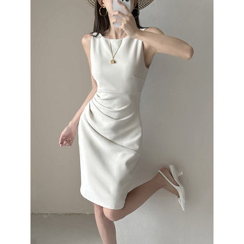 Miancun moonlight beauty skin color sleeveless dress women's summer new level slim skirt
