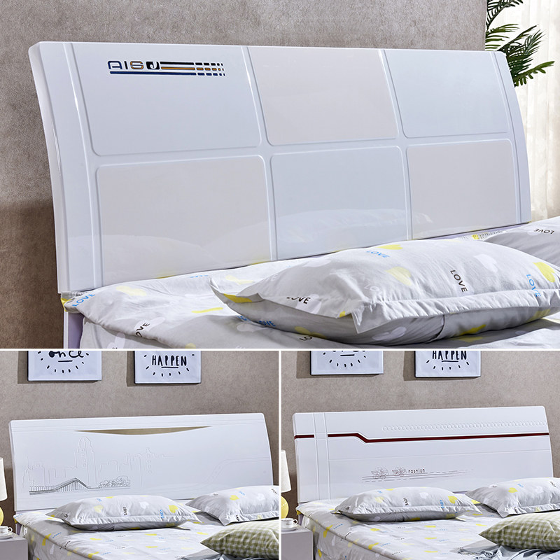 Headboard minimalist modern bedside backrest plate double bed head 1 5 m 1 8 Economy Type of white baking painted headboard