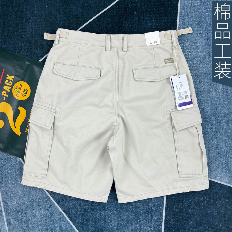 American Retro Work Shorts for Men, Multi-Pocket Five-Point Shorts, Casual Loose Summer Workwear Style