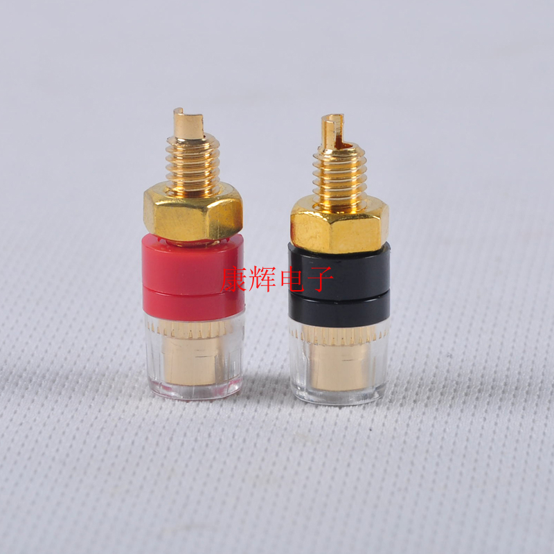 Pure copper gilded crystal transparent binding post Bile amplifier horn banana seat terminal speaker speaker wiring shaft