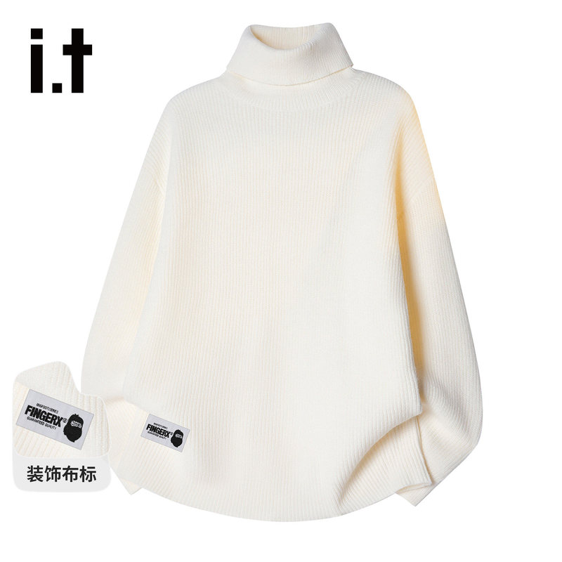 It Fingercroxx Autumn and Winter American-Style Turtleneck Knitted Top Loose Casual Men's Warm Windproof Sweater It Fingercroxx Autumn and Winter American-Style Turtleneck Knitted Top Loose Casual Men's Warm Windproof Sweater