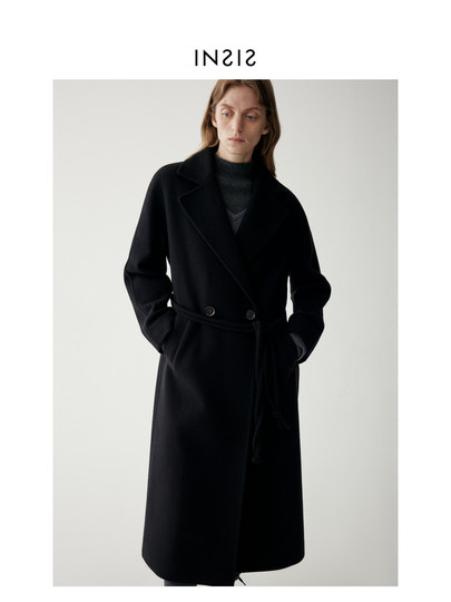 INSIS FEMME Fleece 110S First-Cut Wool Winter Small Round Rope Coat Silhouette Woolen Jacket Women