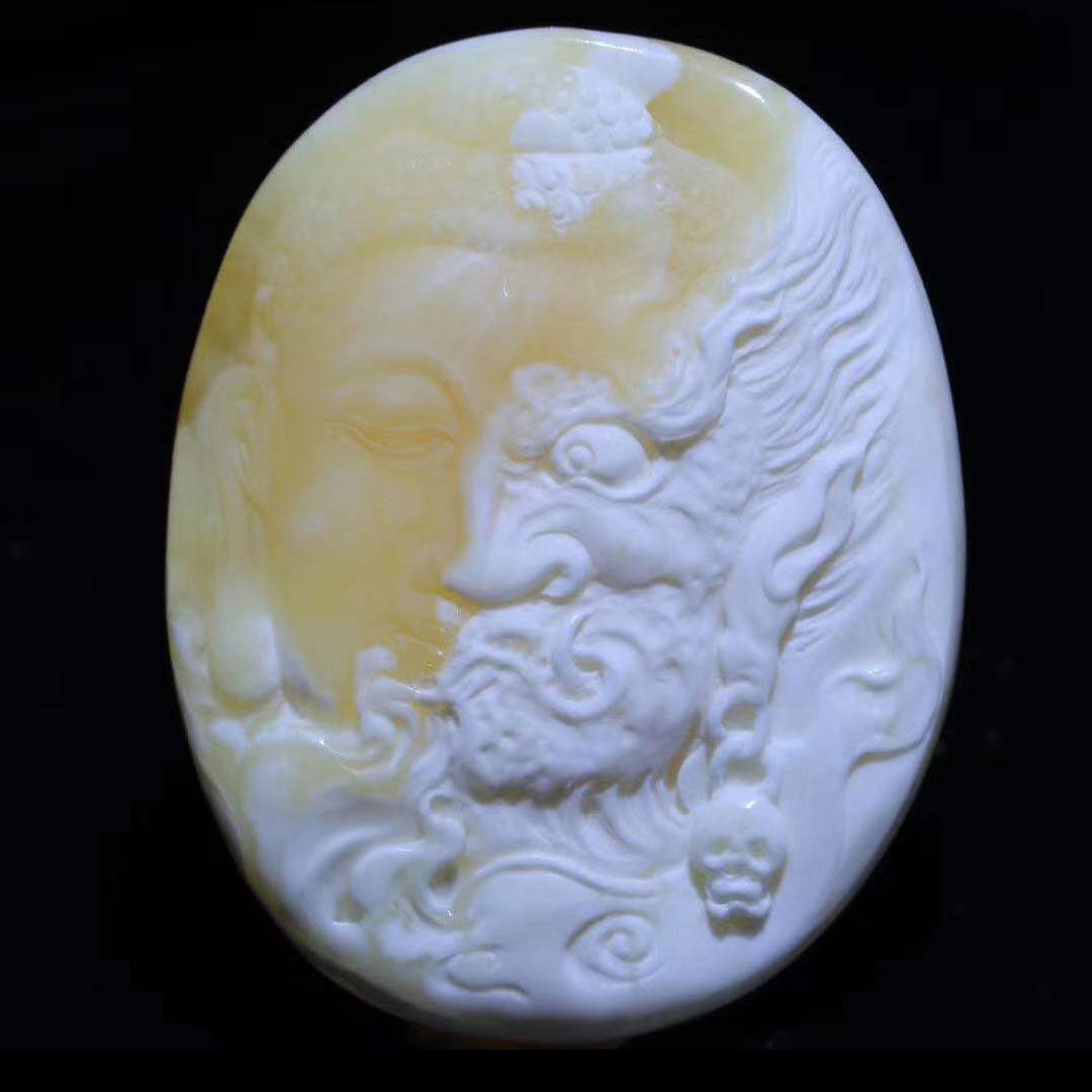 Xiaogui beeswax natural ore Russian material white wax beeswax engraving pendant between men and women