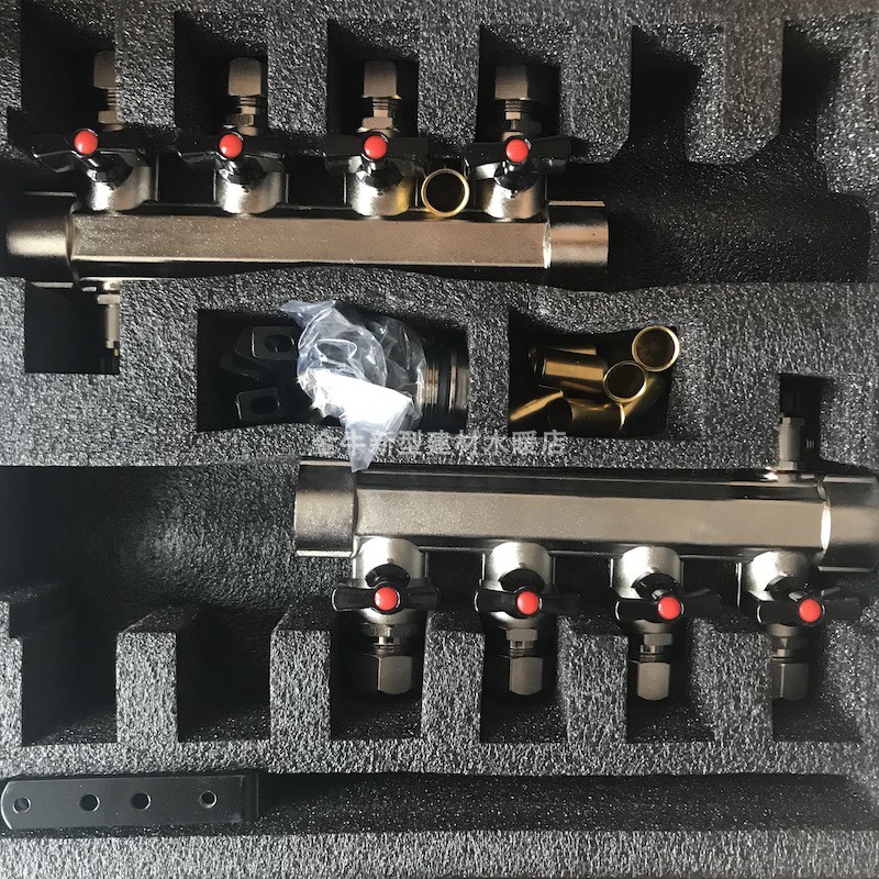 Large flow water distributor floor heating water distributor full copper integrated in-line with an inch 20 floor heating tube