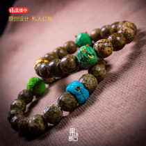 (Guoshi designer) Dadan single lap set Carved turquoise Daduo 24k no elephant percussion pattern running ring