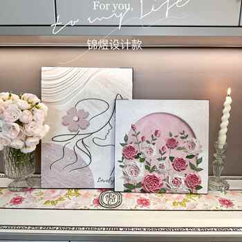 Cream style entrance entrance ornaments decorative painting roses and flowers bedside bedroom home accessories tv cabinet ornaments