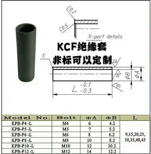 Spot welding machine accessories KCF Bolt positioning sleeve M4M5M6M8M10M12KCF insulation sleeve positioning Bolt manufacturers custom-made