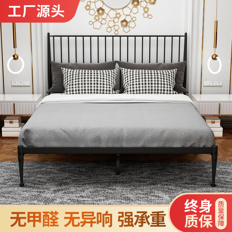 Iron bed double bed single bed princess bed European style minimalist modern net red bed iron frame bed 1 21 5 1 8 meters