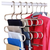 Multifunctional pants rack Home storage artifact hanging pants hanger Multi-layer folding magic wardrobe telescopic special clip