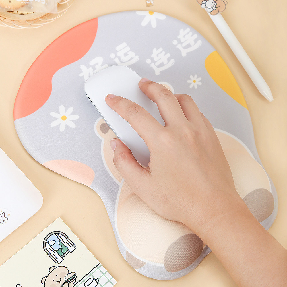 Cute wrist mouse pad female ins wind Corgi M office silicone mat Hand support Wrist padded wrist support