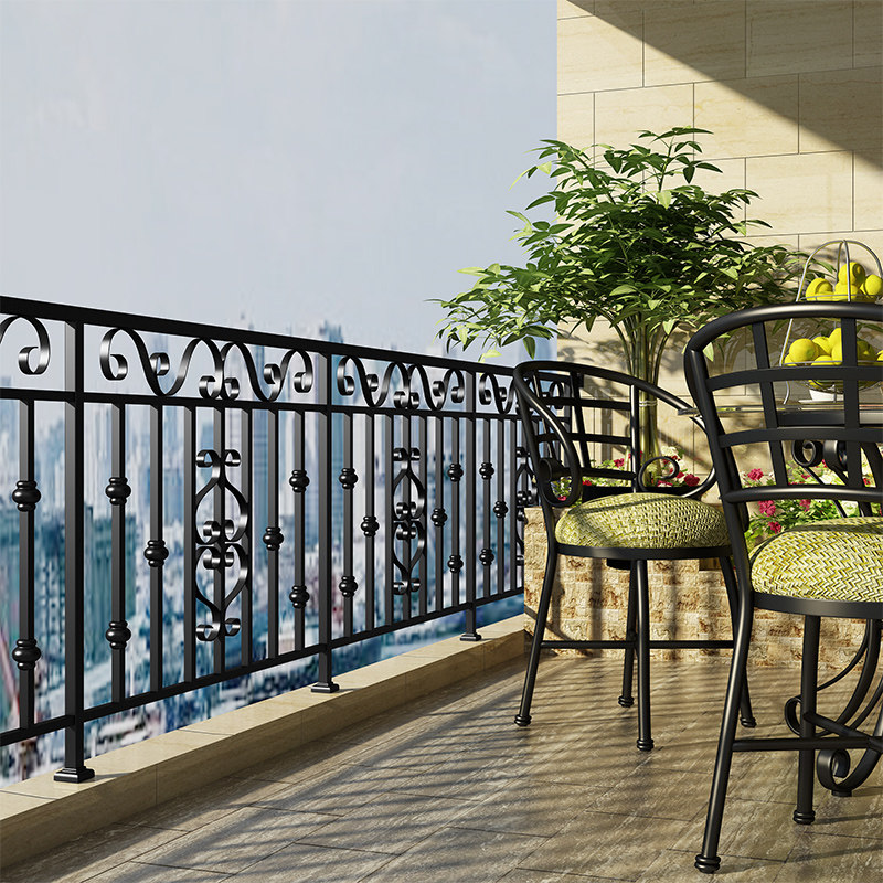 Brief Modern Iron Art Stairway Armrest Outdoor Safety Railings Eurostyle Balcony Guardrails Attic VILLA COLUMNS FENCE