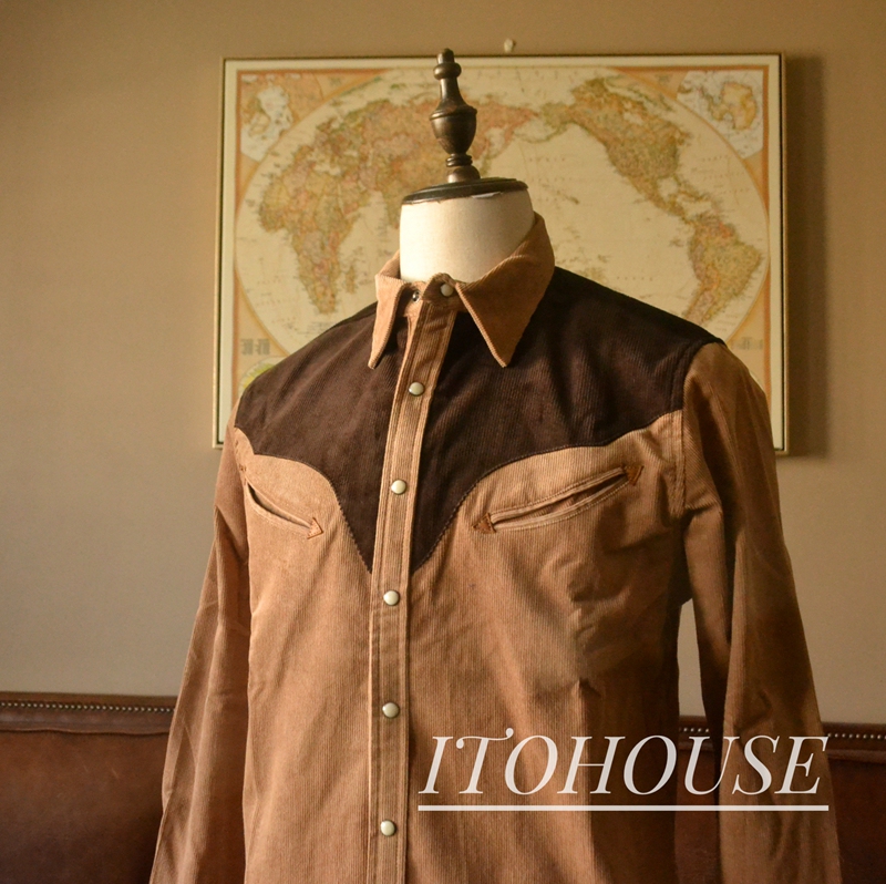 Old Jack Corduroy Color-Blocked Western Shirt Produced by Itohouse