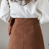 Шерстяная демисезонная приталенная модная длинная юбка, А-силуэт