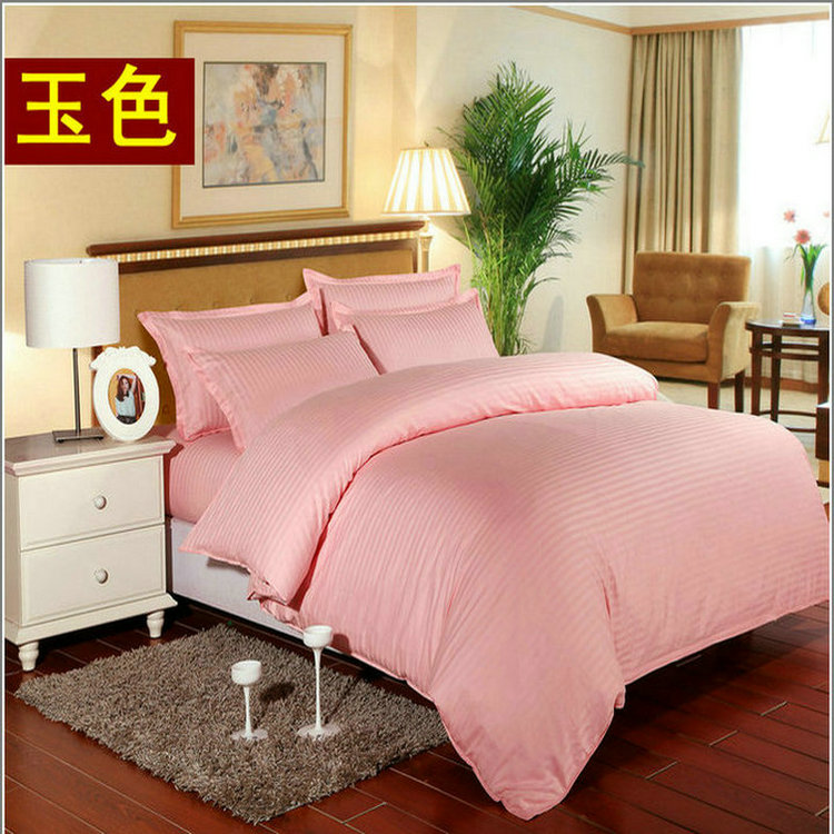 Bông bốn mảnh trắng ba mảnh quilt cover sheets giường 笠 kit bông vải khách sạn bộ đồ giường khách sạn