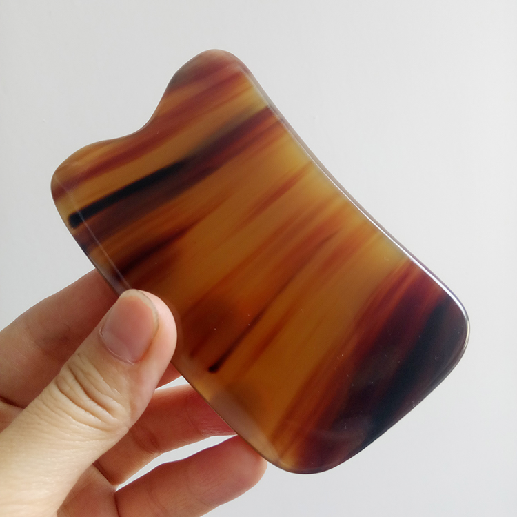 Famous Corner Artisan Thickened White Buffalo Horn Scraping Plate Facial Beauty Acupoint Massage Scraping Universal