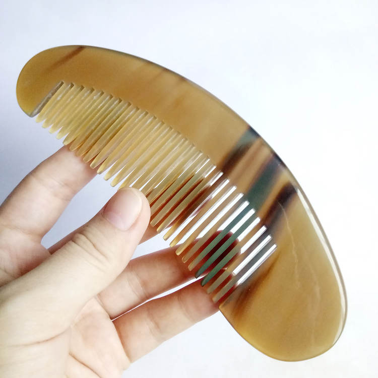 Famous Corner Craftsman New Natural Handmade White Buffalo Horn Comb Large Slim Tooth Straight Hair Comb Cute Dolphin