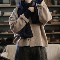 Produced by two people - the 501st story ) laughing ) rustic feeling loose small profile pure wool cardigan