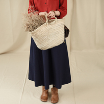 Produced by two people LRCP ) Its just blue-Moon Shadow of Flower Screen ) Quilted Embroidered Skirt