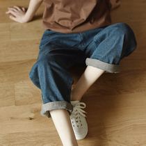 LRCP produced by two people) is blue-Moss stone step) loose indigo jeans Special