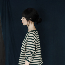 Two-295th story) painter in the lighthouse) Special offer on cotton and linen striped jumper