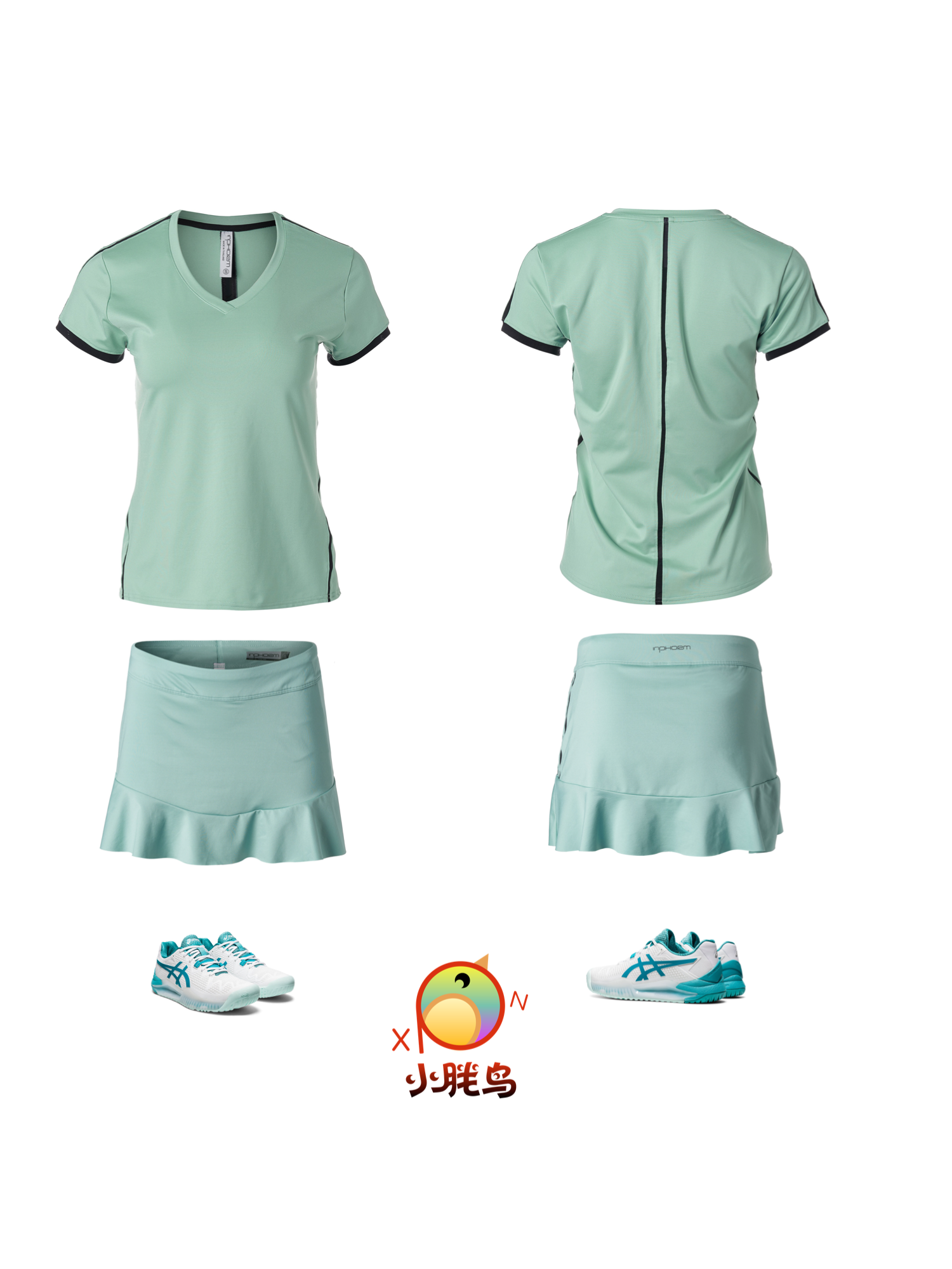 Foreign inphorm women's new high - end fashion speed dry tennis T - shirt short sleeves