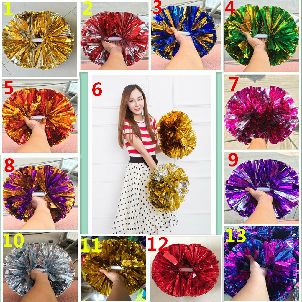 Big number double head middle handle cheerleader cheerleader Flower Ball Dancing Supplies School Event Props Hand Flowers
