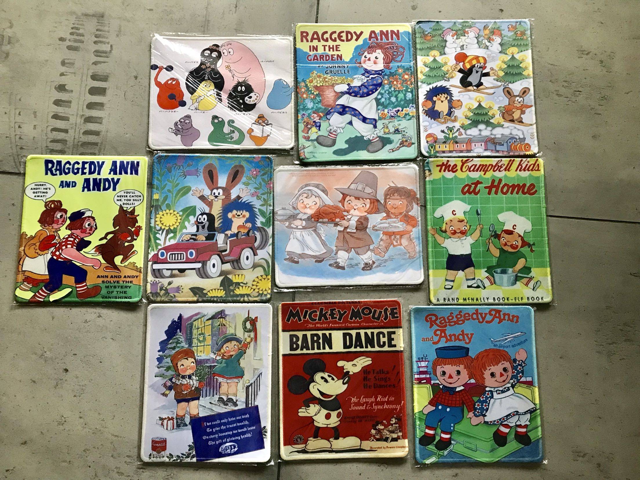 Outlet Japan Raggedy Annandy Mickey Tomato Soup Doll Mole Rat's Story Cartoon Slip Rat Mat