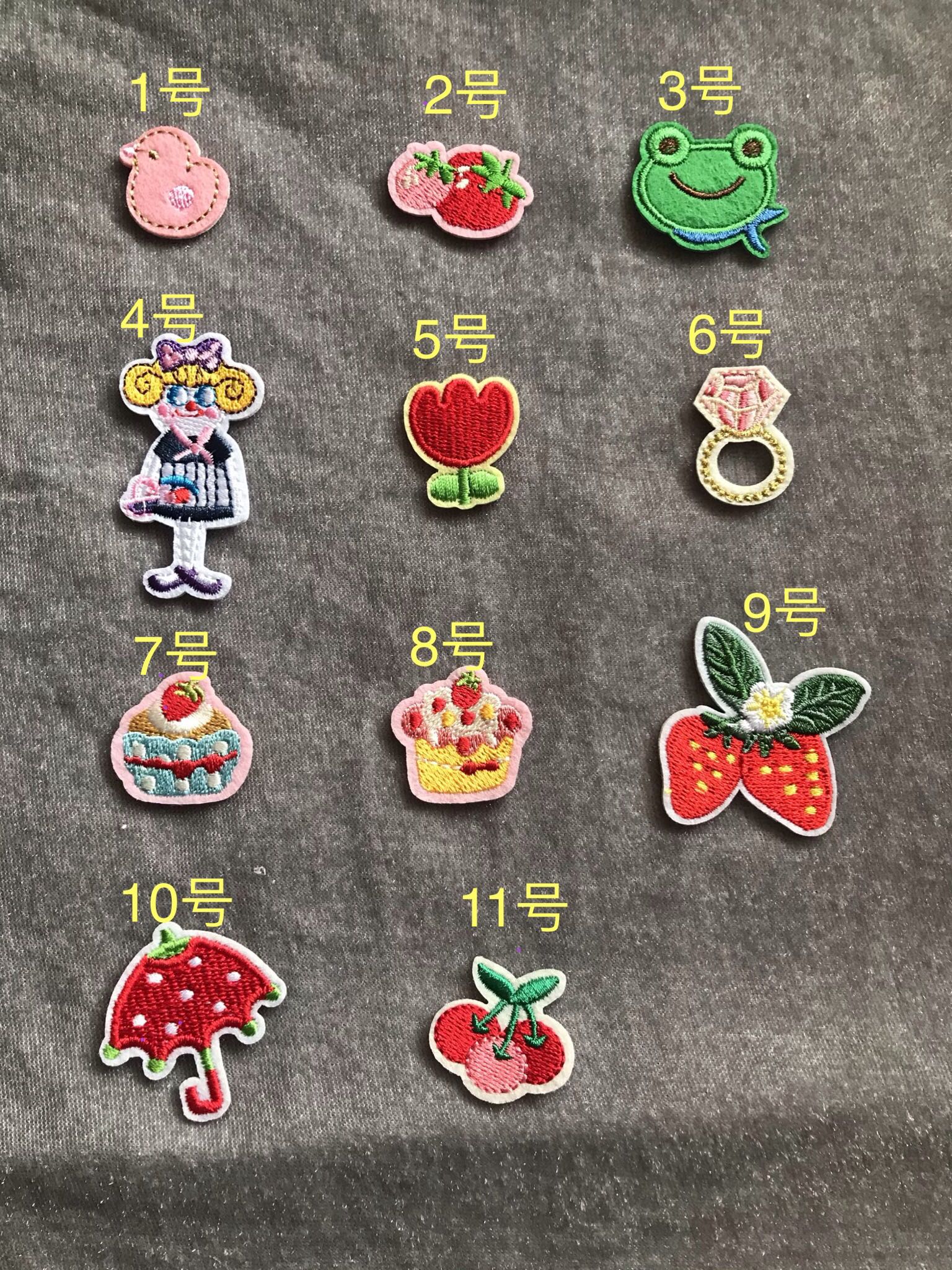 Export to Japan cute elements machine embroidered cloth stickers hole stickers strawberry little girl cherry cake flower, etc.