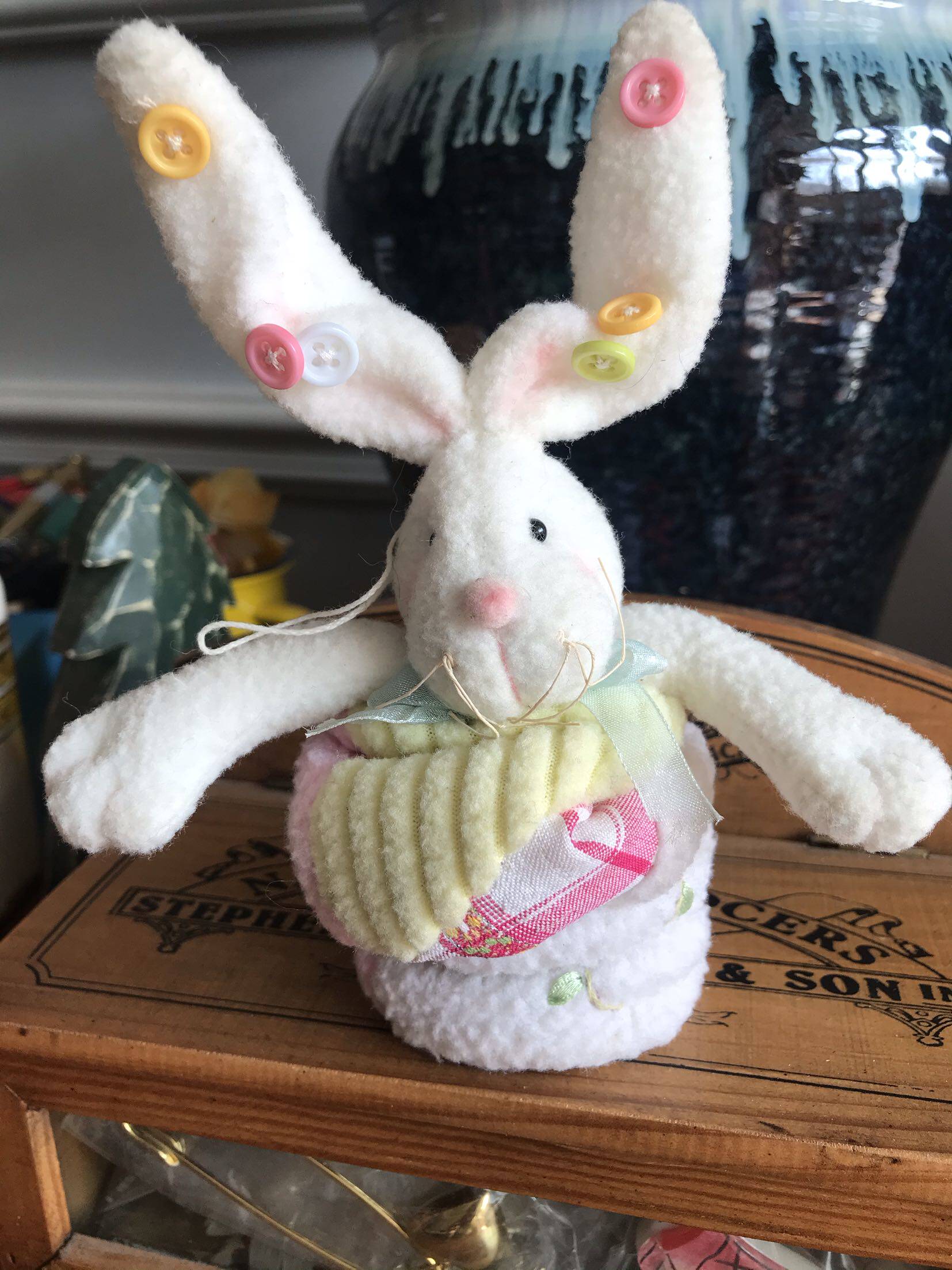 Japanese Grocery Store Vintage Cute Retractable Long High Bunny Rabbit Doll Solitary