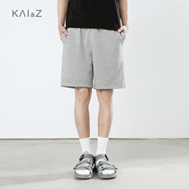 Shorts mens summer 2021 New loose trend sports casual thin five-point pants Korean straight knitted pants