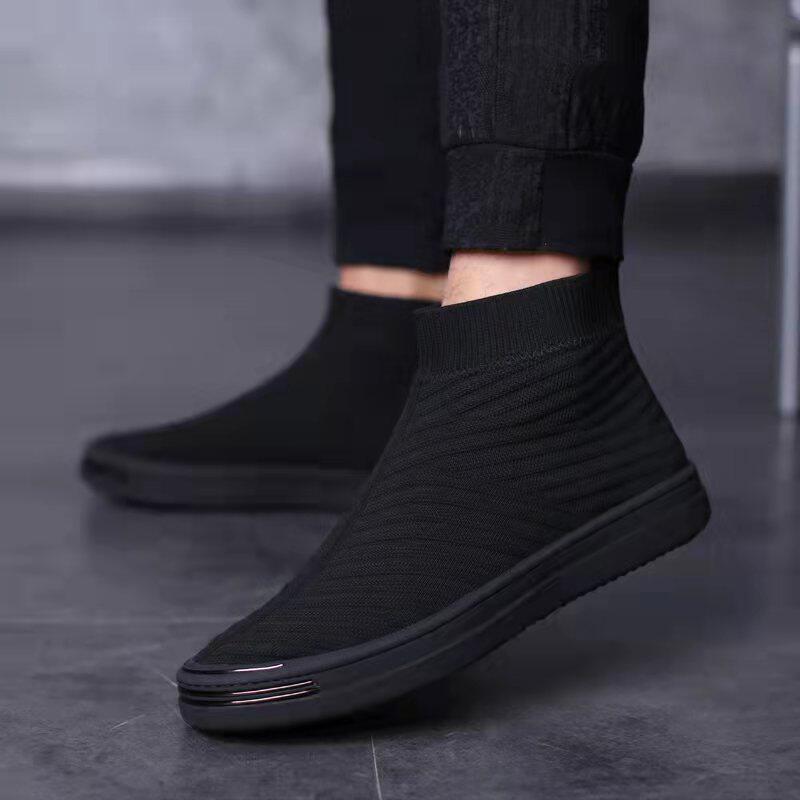 Socks shoes men's high cylinder shoes men's summer shoes men's trends Korean version 100 hitch plate shoes men's breathable elastic casual shoes