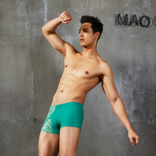 Quần bơi nam thời trang in hình quần boxer nam 2019 hè mới nhanh khô thời trang quần nam đi biển - Nam bơi đầm quần bơi nam arena