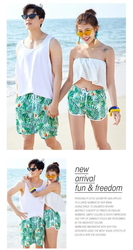 Trumpeter mùa hè mát mẻ lỏng lẻo kích thước lớn quần short in quần short nữ nhanh chóng quần short boxer những người yêu thích bãi biển quần - Quần bãi biển 	mua quần áo đi biển