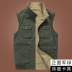 Cotton mùa hè vest nam mùa xuân và mùa thu nhiều túi chụp ảnh vest vai câu cá vest thể thao ngoài trời phần mỏng - Áo vest cotton Áo vest cotton