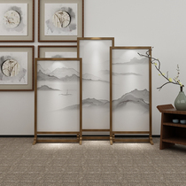 Chinese style screen partition Living room Office Hotel Modern minimalist solid wood Xuanguan decoration mobile written Landscape Seating Screen