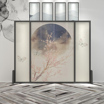 New Chinese-style screen partition Living room Restaurant Tea Room Office Solid wood mobile cloth Art Semi-permeable Screen China Wind Block Screen