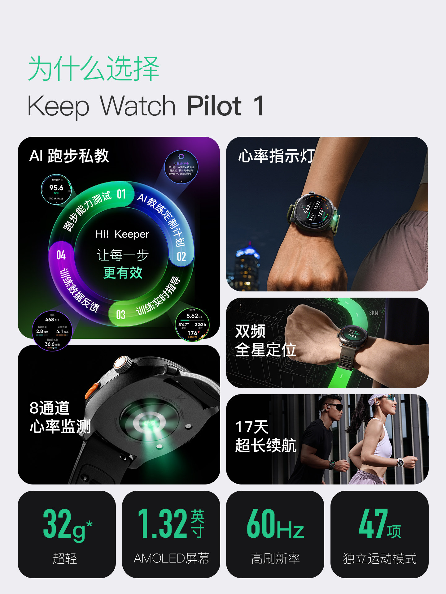 [Gift]Keep Smartwatch Pilot/Professional Marathon Running Physical Test Exam Long Battery Life Fat Reduction Lightweight Multifunctional Student Official Genuine Keep Sports Watch