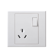 Simon two-pole grounded socket plus single-pole switch white (S2700-1083)