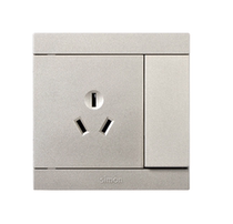 Simon two-pole grounded socket plus single-pole switch champagne (S2744-1083)
