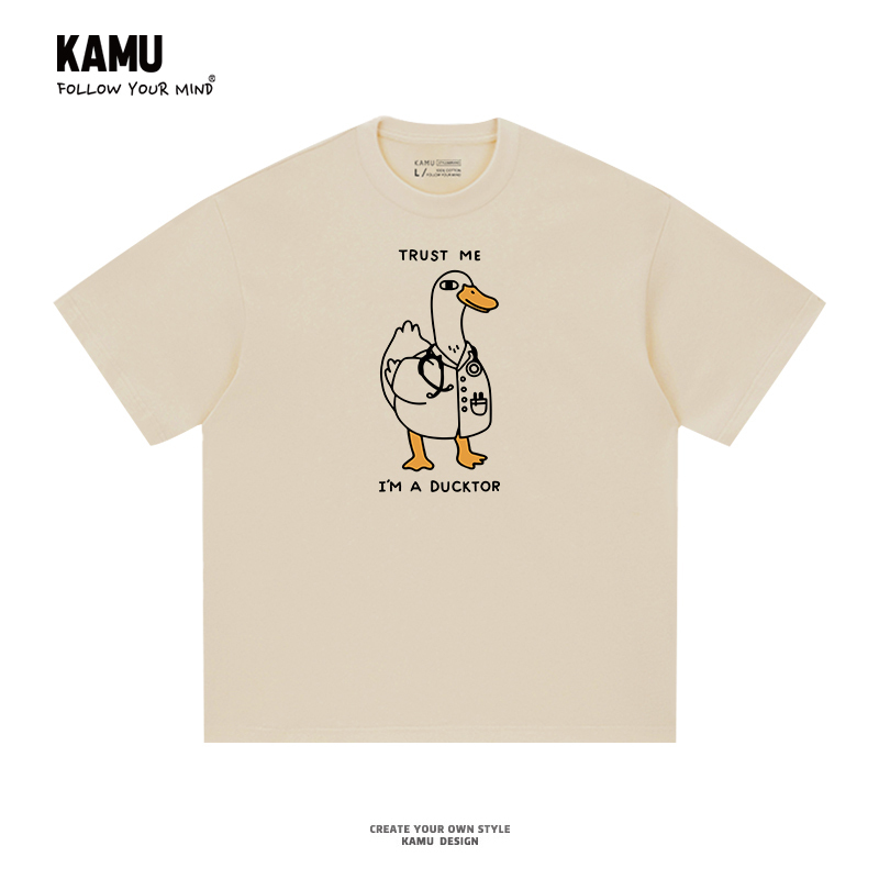 Kamu Fun Design Doctor Duck 2026 Summer Short Sleeve T-Shirt for Men and Women ins Trendy Couple Casual Half-Sleeve Top Kamu Fun Design Doctor Duck 2026 Summer Short Sleeve T-Shirt for Men and Women ins Trendy Couple Casual Half-Sleeve Top