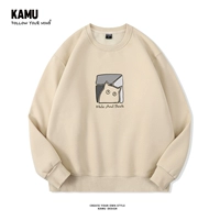 Японский осенний демисезонный свитшот, флисовый лонгслив, цвет, оверсайз