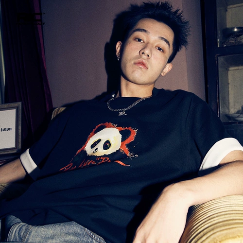 RickyiSclownric Clown Heavy Panda Panda Short -sleeed T -Fork Male Loak Casual Par