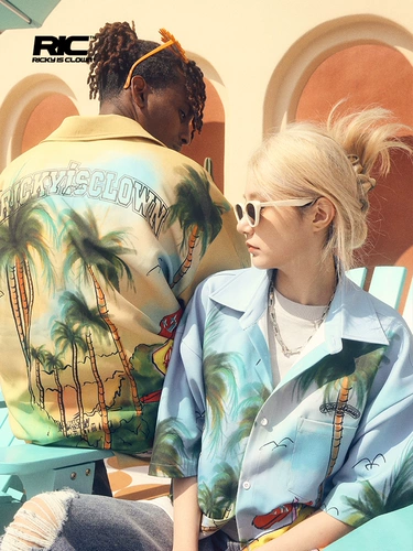 RickyisClown Летняя рубашка для отдыха, короткий рукав