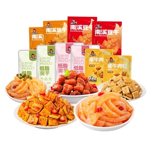 29.8任选4件辣卤零食魔芋爽南溪豆干麻酱毛肚素牛排四川小吃