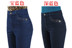 Mùa xuân và mùa thu mới phân bón cộng với quần jeans nữ trung niên quần dài đặc biệt quần jean trung niên cao eo thẳng quần jean lưng cao qua rốn Quần jean