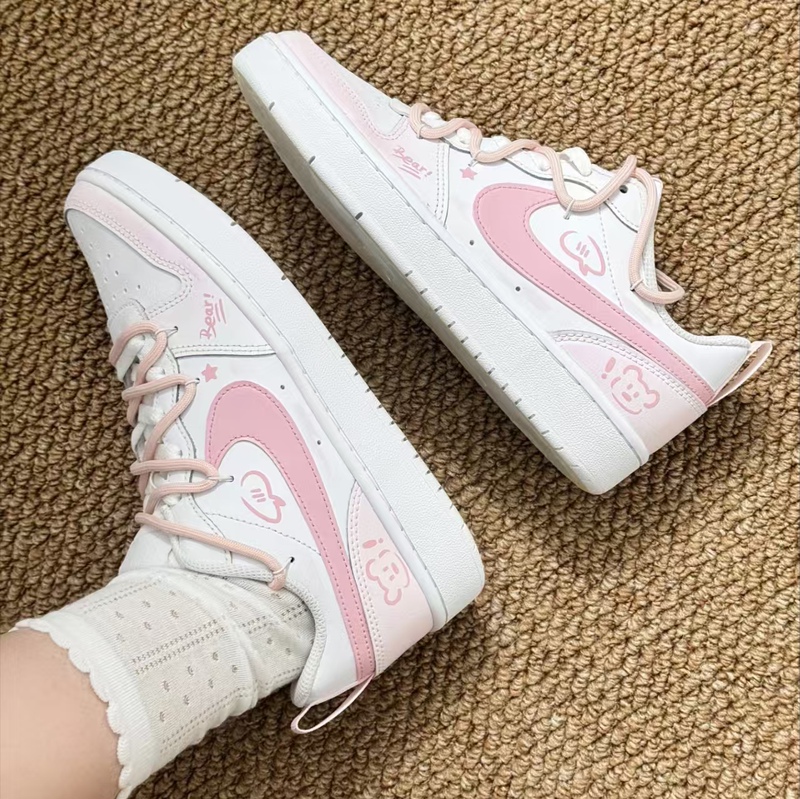 [Custom Sneakers] Nike Court Borough 2 Fun Bear Design, Cute and Youthful