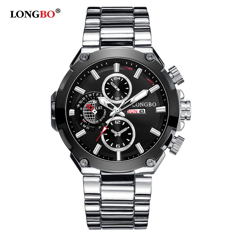 LONGBO Longpo Business Fashion waterproof stainless steel quartz men's table-Taobao