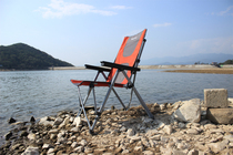 Four-stage adjustable recliner outdoor folding leisure chair crew folding table and chair set fishing chair stool chair