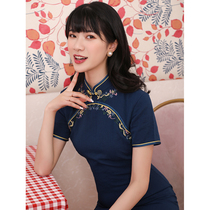 Improved version of the new cheongsam Chinese style dress 2021 summer everyday young girl Republic of China retro short section